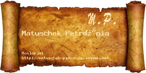 Matuschek Petrónia névjegykártya
